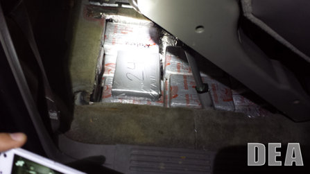 Drugs found in a hidden compartment/Photo courtesy of the DEA.